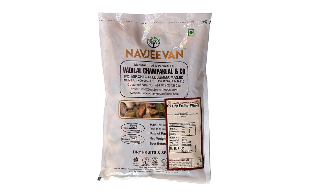 Navjeevan Mix Dry Fruits- Whole    Pack  250 grams